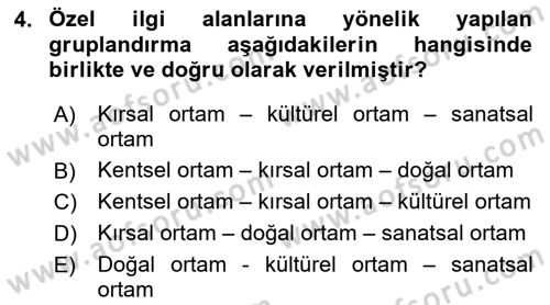 Alternatif Turizm Dersi 2016 - 2017 Yılı (Final) Dönem Sonu Sınav Soruları 4. Soru