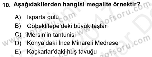 Alternatif Turizm Dersi 2017 - 2018 Yılı (Vize) Ara Sınav Soruları 10. Soru
