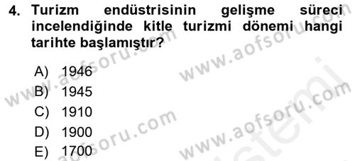 Alternatif Turizm Dersi 2017 - 2018 Yılı (Vize) Ara Sınav Soruları 4. Soru