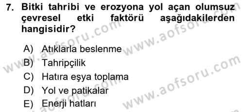 Alternatif Turizm Dersi 2017 - 2018 Yılı (Vize) Ara Sınav Soruları 7. Soru