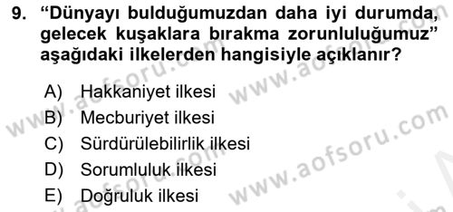 Alternatif Turizm Dersi 2017 - 2018 Yılı (Vize) Ara Sınav Soruları 9. Soru