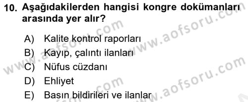 Alternatif Turizm Dersi 2017 - 2018 Yılı (Final) Dönem Sonu Sınav Soruları 10. Soru