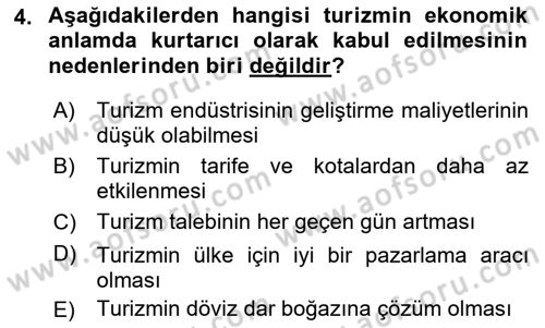 Alternatif Turizm Dersi 2017 - 2018 Yılı (Final) Dönem Sonu Sınav Soruları 4. Soru