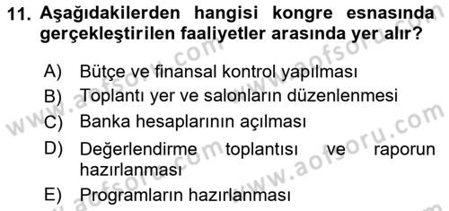 Alternatif Turizm Dersi 2018 - 2019 Yılı (Final) Dönem Sonu Sınav Soruları 11. Soru