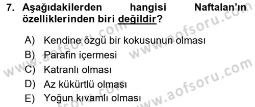 Alternatif Turizm Dersi 2018 - 2019 Yılı (Final) Dönem Sonu Sınav Soruları 7. Soru