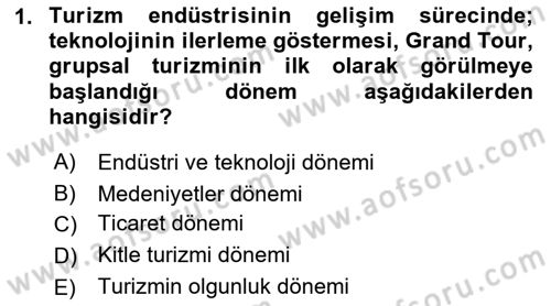 Alternatif Turizm Dersi 2018 - 2019 Yılı Yaz Okulu Sınav Soruları 1. Soru
