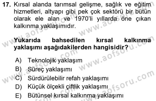 Alternatif Turizm Dersi 2023 - 2024 Yılı (Vize) Ara Sınav Soruları 17. Soru