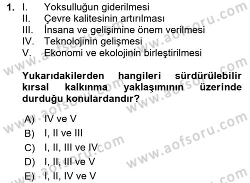 Alternatif Turizm Dersi 2023 - 2024 Yılı (Final) Dönem Sonu Sınav Soruları 1. Soru