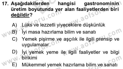 Alternatif Turizm Dersi 2023 - 2024 Yılı (Final) Dönem Sonu Sınav Soruları 17. Soru