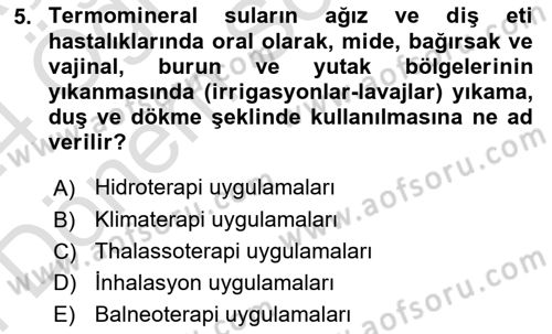 Alternatif Turizm Dersi 2023 - 2024 Yılı (Final) Dönem Sonu Sınav Soruları 5. Soru