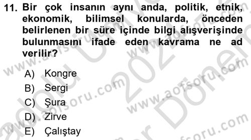 Alternatif Turizm Dersi 2024 - 2025 Yılı (Final) Dönem Sonu Sınav Soruları 11. Soru