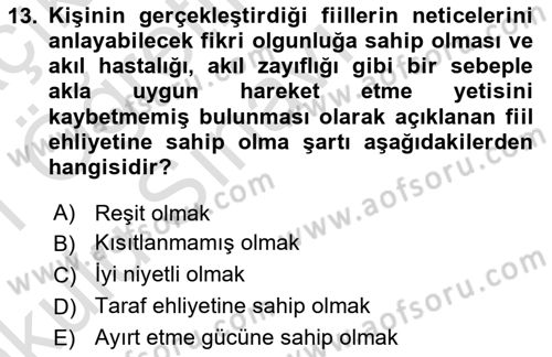 Turizm Mevzuatı Dersi 2020 - 2021 Yılı Yaz Okulu Sınav Soruları 13. Soru