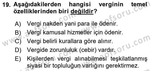 Turizm Mevzuatı Dersi 2021 - 2022 Yılı Yaz Okulu Sınav Soruları 19. Soru