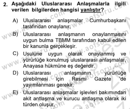 Turizm Mevzuatı Dersi 2021 - 2022 Yılı Yaz Okulu Sınav Soruları 2. Soru