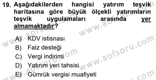 Turizm Mevzuatı Dersi 2022 - 2023 Yılı (Final) Dönem Sonu Sınav Soruları 19. Soru