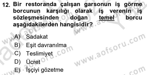 Turizm Mevzuatı Dersi 2022 - 2023 Yılı Yaz Okulu Sınav Soruları 12. Soru