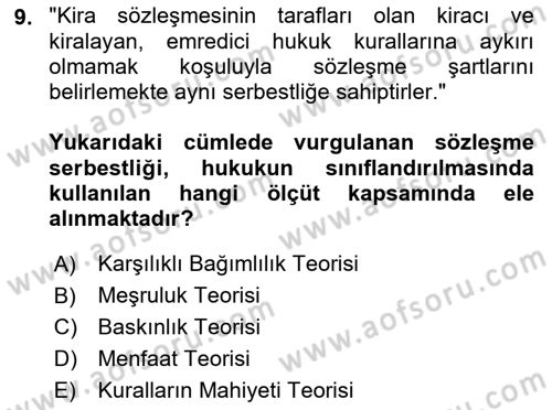 Turizm Mevzuatı Dersi Ara Sınavı Deneme Sınav Soruları 9. Soru