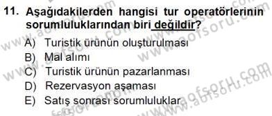 Seyahat Acentacılığı ve Tur Operatörlüğü Dersi Ara Sınavı Deneme Sınav Soruları 11. Soru