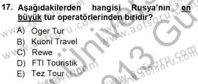 Seyahat Acentacılığı ve Tur Operatörlüğü Dersi Ara Sınavı Deneme Sınav Soruları 17. Soru