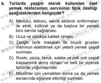 Seyahat Acentacılığı ve Tur Operatörlüğü Dersi Ara Sınavı Deneme Sınav Soruları 9. Soru