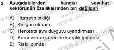 Seyahat Acentacılığı ve Tur Operatörlüğü Dersi Ara Sınavı Deneme Sınav Soruları 3. Soru