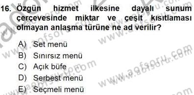 Seyahat Acentacılığı ve Tur Operatörlüğü Dersi 2015 - 2016 Yılı (Vize) Ara Sınav Soruları 16. Soru