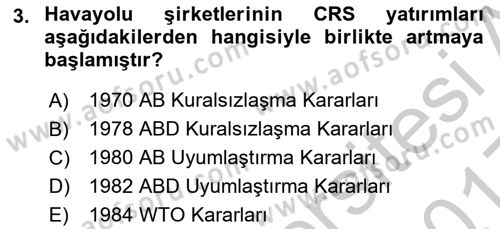 Seyahat Acentacılığı ve Tur Operatörlüğü Dersi 2016 - 2017 Yılı 3 Ders Sınav Soruları 3. Soru