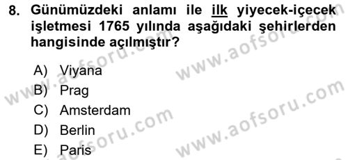 Seyahat Acentacılığı ve Tur Operatörlüğü Dersi 2016 - 2017 Yılı (Vize) Ara Sınav Soruları 8. Soru