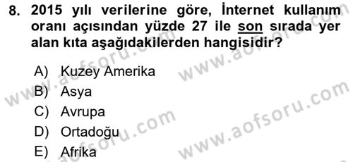 Seyahat Acentacılığı ve Tur Operatörlüğü Dersi 2018 - 2019 Yılı 3 Ders Sınav Soruları 8. Soru