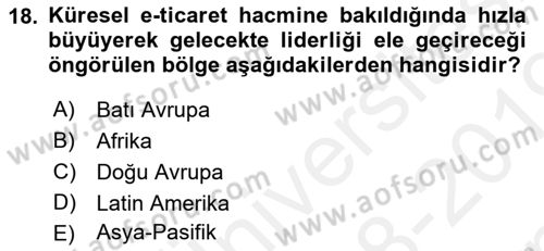 Seyahat Acentacılığı ve Tur Operatörlüğü Dersi 2018 - 2019 Yılı (Final) Dönem Sonu Sınav Soruları 18. Soru