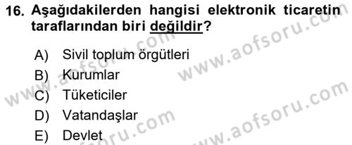 Seyahat Acentacılığı ve Tur Operatörlüğü Dersi 2018 - 2019 Yılı Yaz Okulu Sınav Soruları 16. Soru
