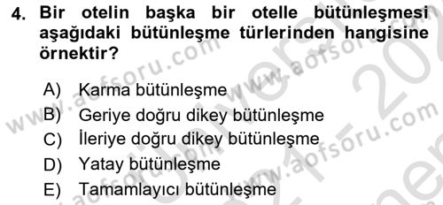 Seyahat Acentacılığı ve Tur Operatörlüğü Dersi 2021 - 2022 Yılı (Final) Dönem Sonu Sınav Soruları 4. Soru