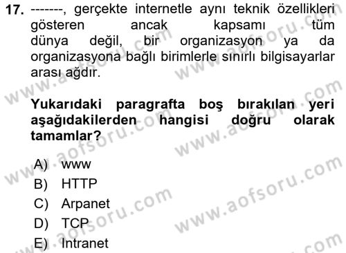 Seyahat Acentacılığı ve Tur Operatörlüğü Dersi 2022 - 2023 Yılı (Final) Dönem Sonu Sınav Soruları 17. Soru