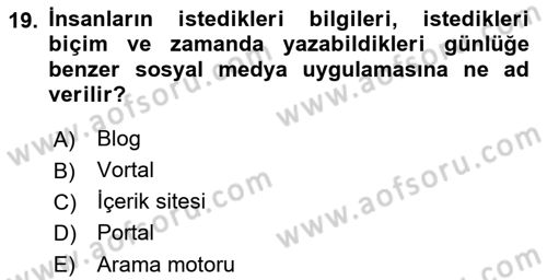 Seyahat Acentacılığı ve Tur Operatörlüğü Dersi 2022 - 2023 Yılı (Final) Dönem Sonu Sınav Soruları 19. Soru