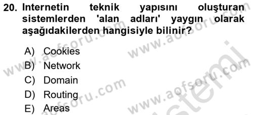 Seyahat Acentacılığı ve Tur Operatörlüğü Dersi 2022 - 2023 Yılı (Final) Dönem Sonu Sınav Soruları 20. Soru