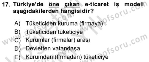 Seyahat Acentacılığı ve Tur Operatörlüğü Dersi 2022 - 2023 Yılı Yaz Okulu Sınav Soruları 17. Soru