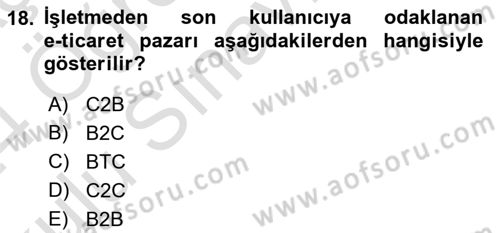Seyahat Acentacılığı ve Tur Operatörlüğü Dersi 2023 - 2024 Yılı Yaz Okulu Sınav Soruları 18. Soru