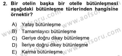 Seyahat Acentacılığı ve Tur Operatörlüğü Dersi 2023 - 2024 Yılı Yaz Okulu Sınav Soruları 2. Soru