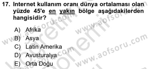 Seyahat Acentacılığı ve Tur Operatörlüğü Dersi 2024 - 2025 Yılı (Final) Dönem Sonu Sınav Soruları 17. Soru