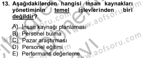 Rekreasyon Yönetimi Dersi 2012 - 2013 Yılı (Final) Dönem Sonu Sınav Soruları 13. Soru