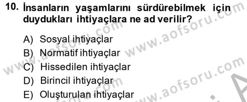 Rekreasyon Yönetimi Dersi 2013 - 2014 Yılı (Vize) Ara Sınav Soruları 10. Soru