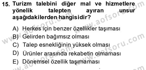 Rekreasyon Yönetimi Dersi 2013 - 2014 Yılı (Vize) Ara Sınav Soruları 15. Soru