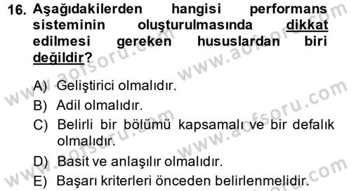 Rekreasyon Yönetimi Dersi 2013 - 2014 Yılı Tek Ders Sınav Soruları 16. Soru