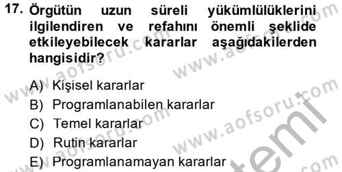 Rekreasyon Yönetimi Dersi 2014 - 2015 Yılı (Vize) Ara Sınav Soruları 17. Soru