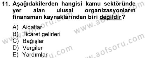 Rekreasyon Yönetimi Dersi 2014 - 2015 Yılı Tek Ders Sınavı 11. Soru