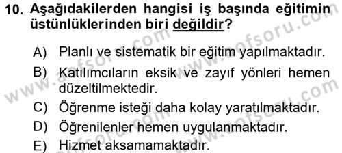 Rekreasyon Yönetimi Dersi 2015 - 2016 Yılı Tek Ders Sınav Soruları 10. Soru