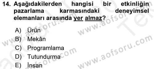 Rekreasyon Yönetimi Dersi 2015 - 2016 Yılı Tek Ders Sınav Soruları 14. Soru