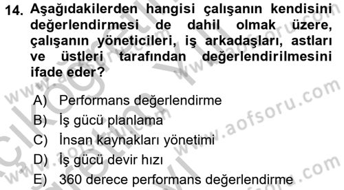 Rekreasyon Yönetimi Dersi 2016 - 2017 Yılı 3 Ders Sınav Soruları 14. Soru