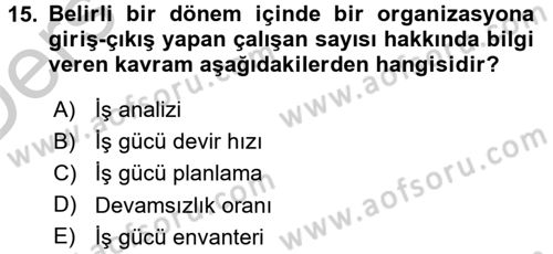 Rekreasyon Yönetimi Dersi 2016 - 2017 Yılı 3 Ders Sınav Soruları 15. Soru