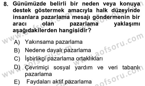 Rekreasyon Yönetimi Dersi 2016 - 2017 Yılı 3 Ders Sınav Soruları 8. Soru